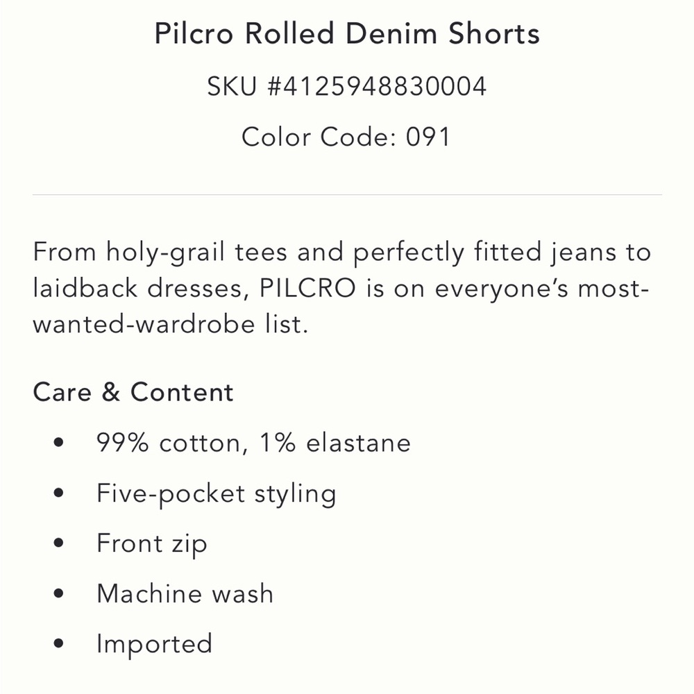 NWT Anthropologie Pilcro Rolled Denim Shorts - Picture 4 of 7